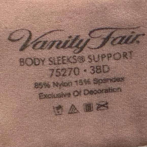 Vanity Fair Body Sleeks Support Full-Coverage Bra - Size 38D - Picture 2 of 5